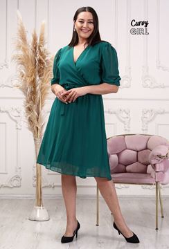 Picture of CURVY GIRL CHIFFON ELEGANT DRESS